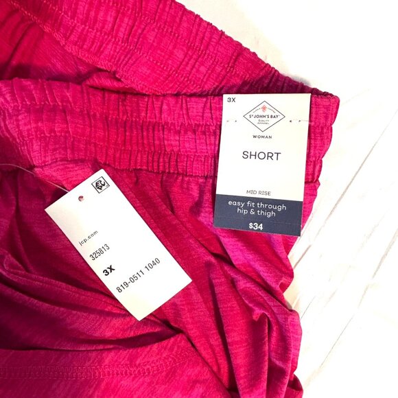 St. Johns Bay Women 3X Elastic Waist Shorts Easy Fit Through Hip & Thigh Pockets - Picture 4 of 7